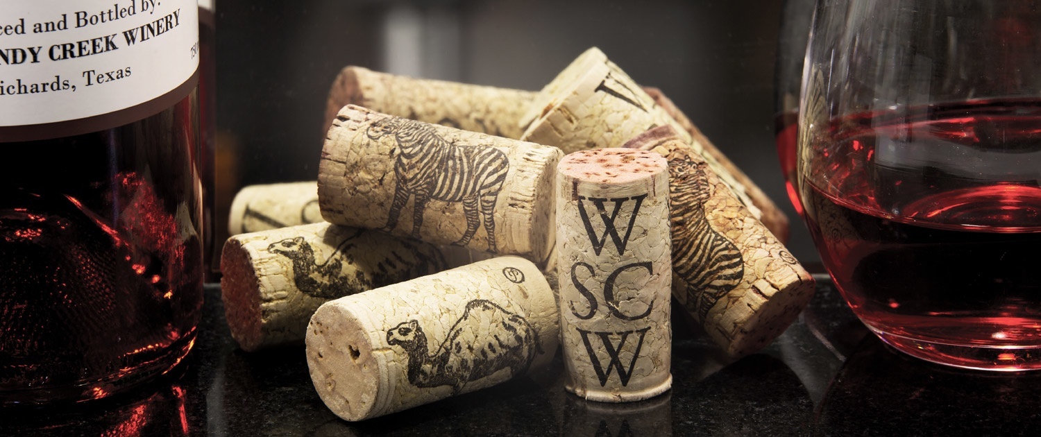 West Sandy Creek Winery wine bottles and corks