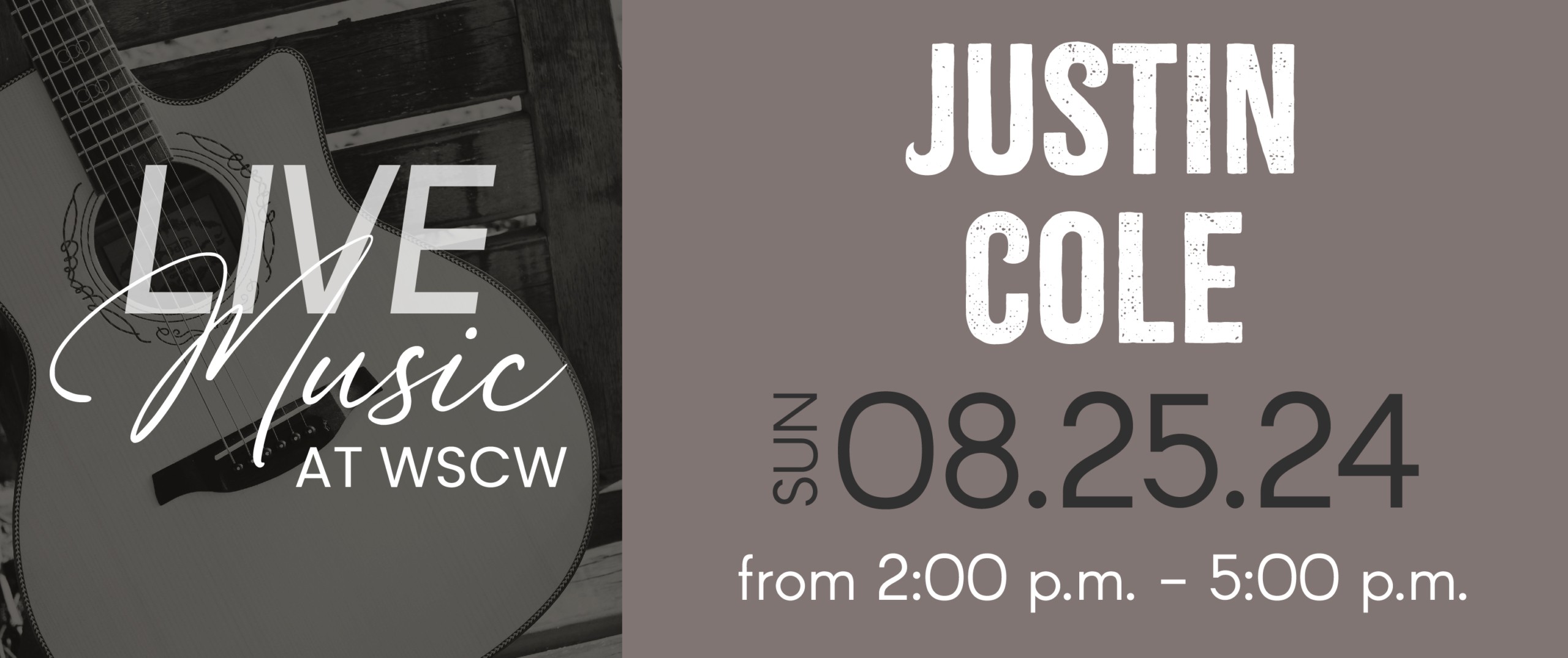 Justin Cole Live Music at West Sandy Creek Winery - August 25, 2024