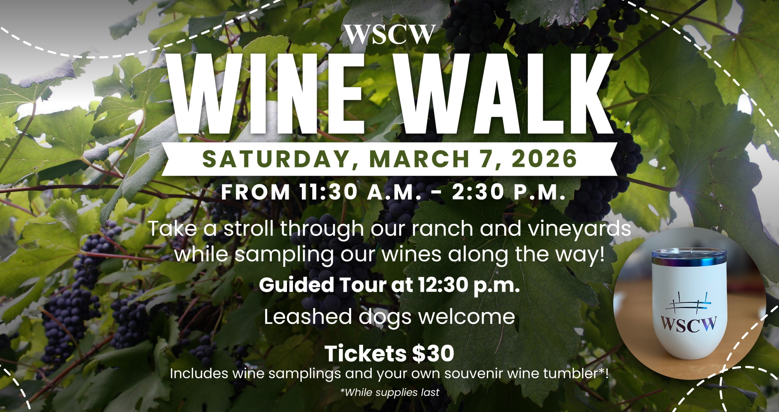 Wine Walk Event Saturday March 7th at West Sandy Creek Winery