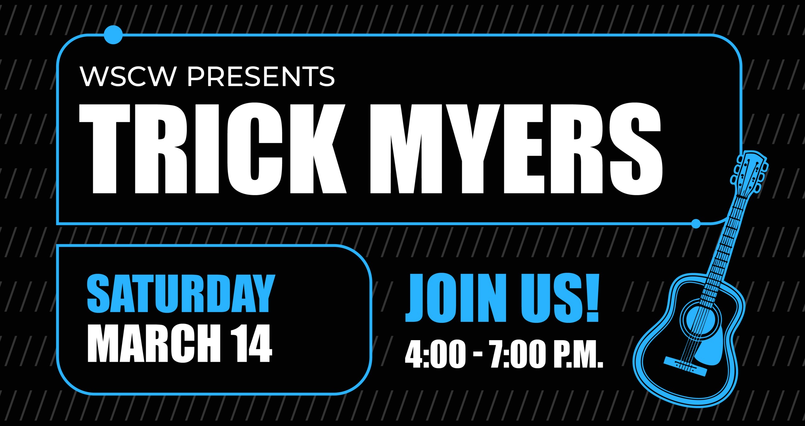 Trick Myers Live Music Event Saturday March 14th at West Sandy Creek Winery