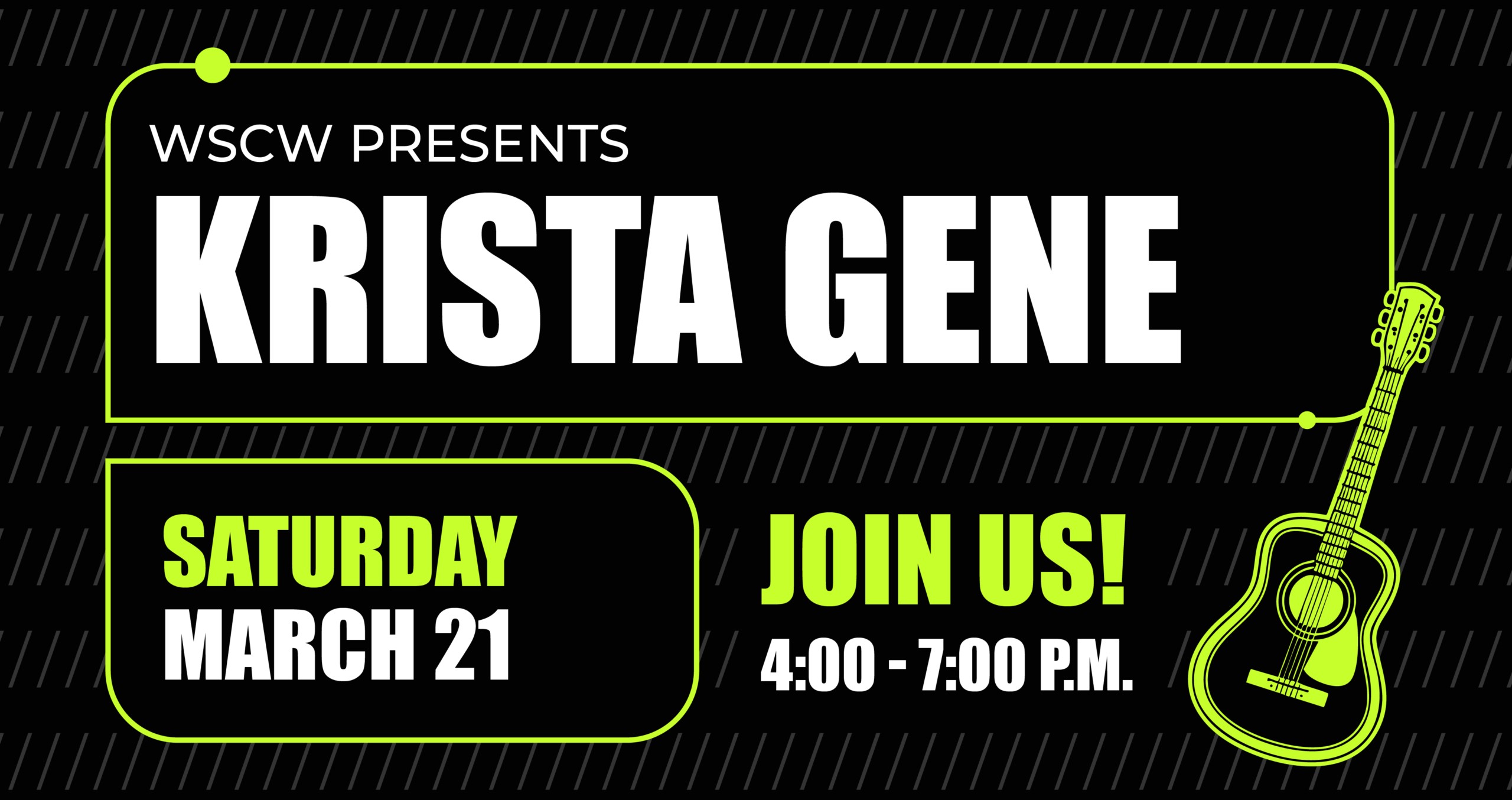 Krista Gene Live Music Event Saturday March 21 at West Sandy Creek Winery