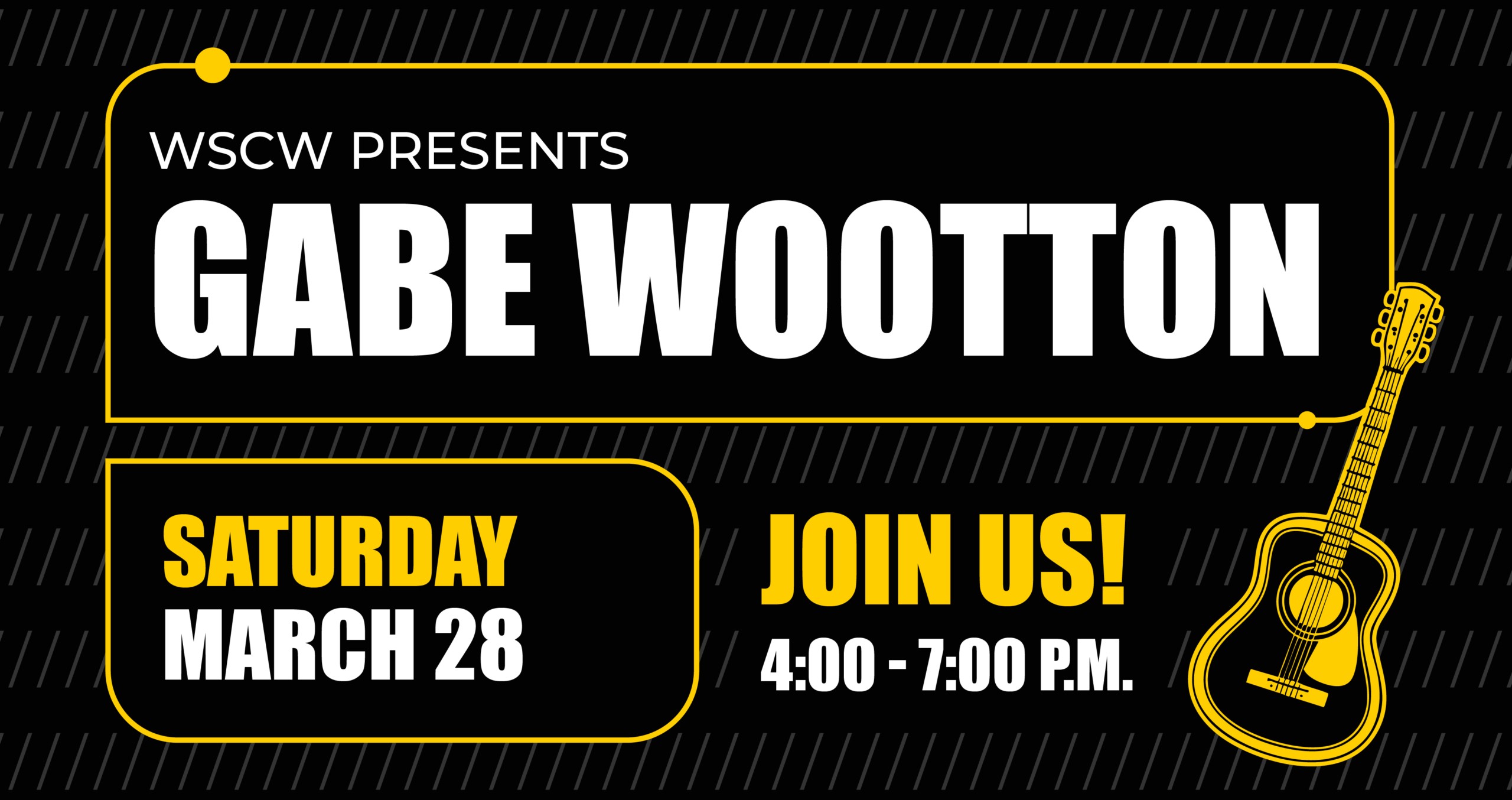 Gabe Wootton Live Music Event Saturday March 28 at West Sandy Creek Winery
