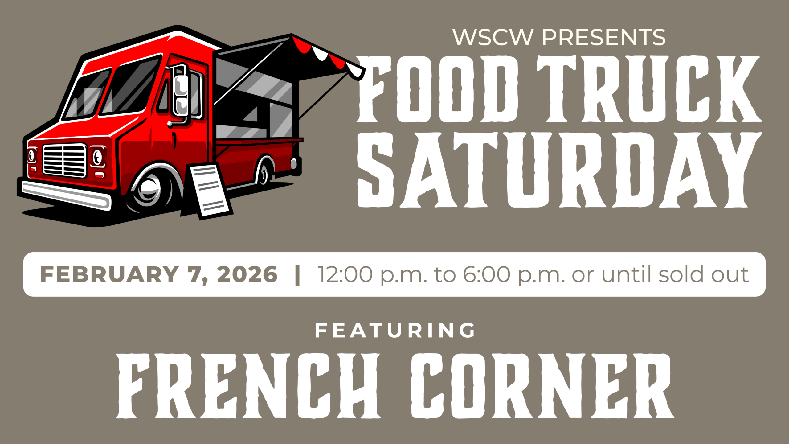 Food Truck Saturday Event featuring French Corner at West Sandy Creek Winery