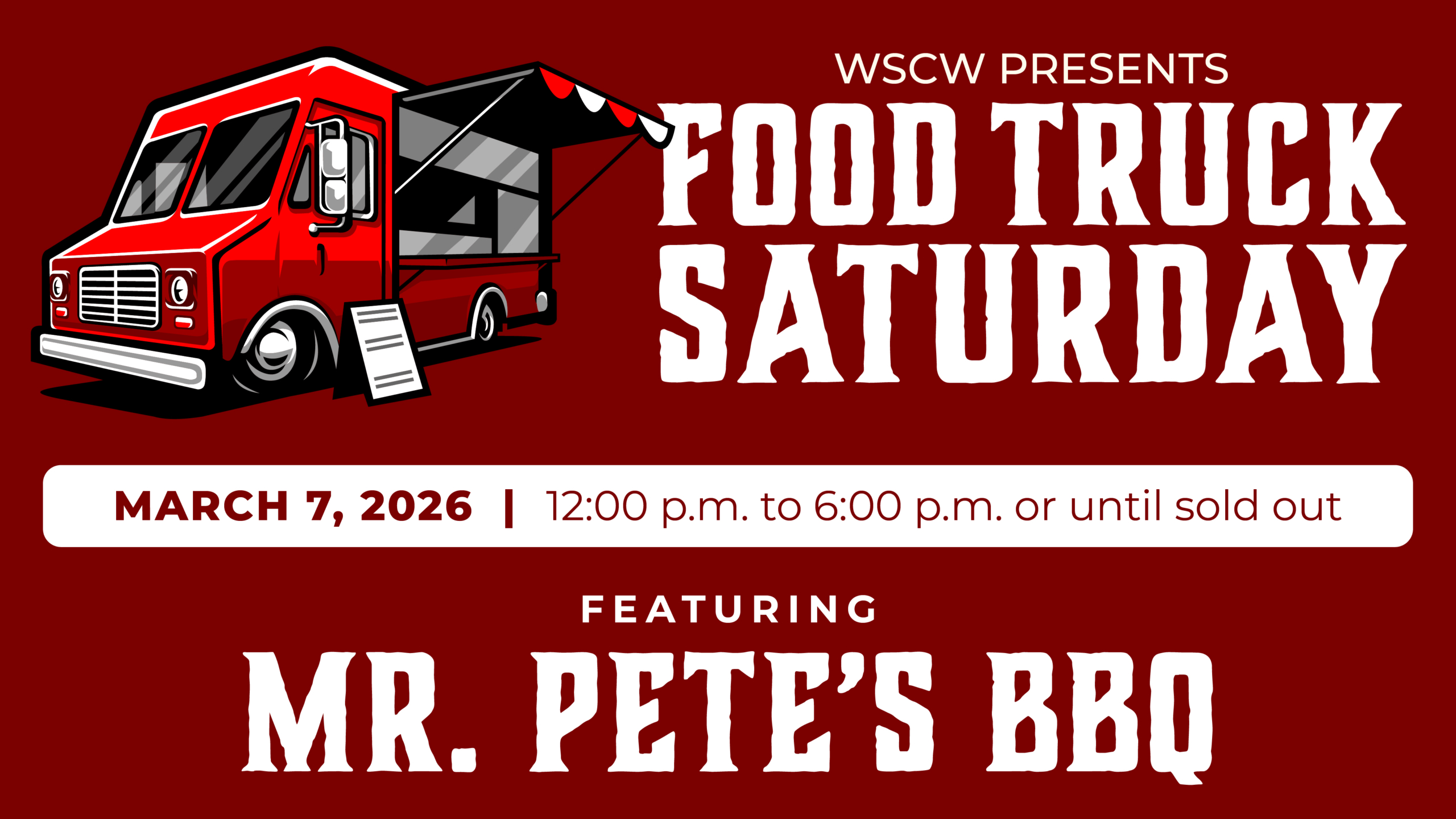 Food Truck Saturday Event featuring Mr. Pete's BBQ at West Sandy Creek Winery