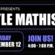 Promotional Graphic reading WSCW presents Kyle Mathis, Saturday September 12 Join Us 4-7PM