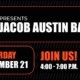A black and orange flyer for a live music event on November 21, 2026, 4-7pm. WSC Winery presents The Jacob Austin Band.