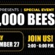 A black and yellow flyer for a live music event on November 27, 2026, 3-6pm. WSC Winery presents 10,000 bees.
