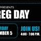 A black and blue flyer for a live music event on December 5, 2026, 4-7pm. WSC Winery presents Greg Day.