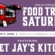 A purple flyer for the food truck event on November 7, 2026, 12-6pm. WSC Winery presents Food Truck Saturday featuring Sweet Jay's Kitchen.